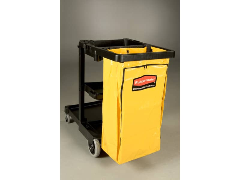 Carrello per pulizie Janitor Rubbermaid nero - ruote 2 fisse 2 mobili 116,8x55,2x97,5 cm - 1805985