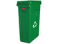 Contenitore rifiuti per differenziata Rubbermaid Slim Jim® con canali di ventilazione 87 L verde - FG354007GRN