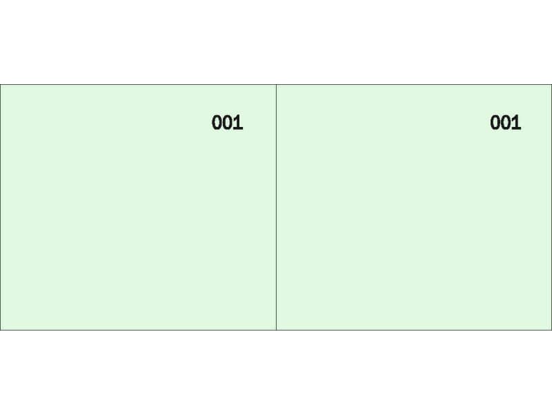 Scontrino colorato a 2 sezioni Data Ufficio blocco 100 copie prenumerate verde - DU160000090