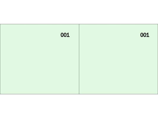 Scontrino colorato a 2 sezioni Data Ufficio blocco 100 copie prenumerate verde - DU160000090
