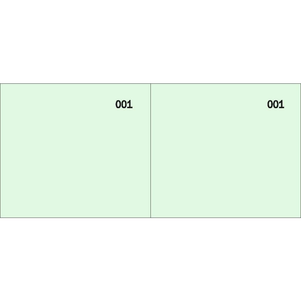 Scontrino colorato a 2 sezioni Data Ufficio blocco 100 copie prenumerate verde - DU160000090