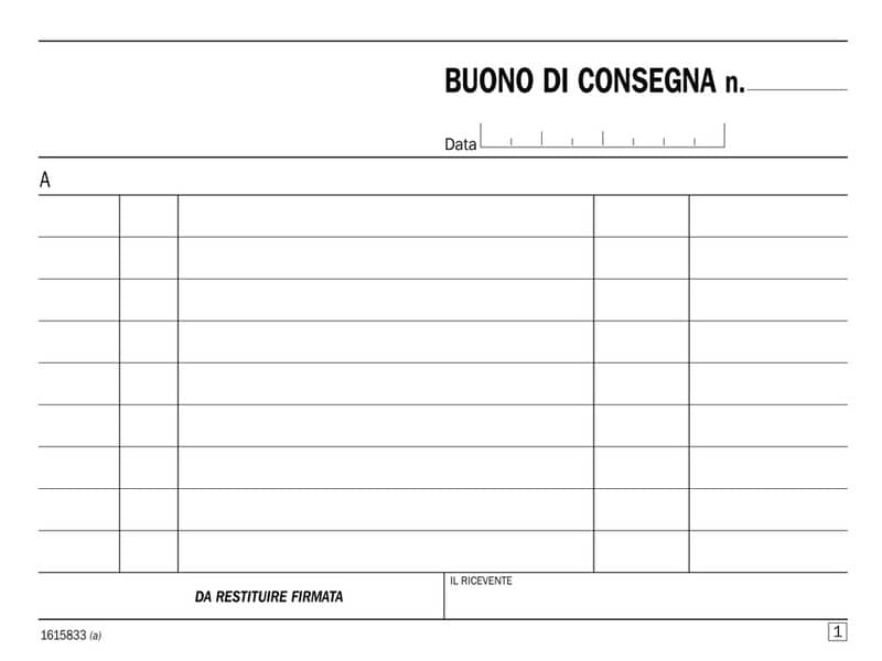 Blocco buoni di consegna data ufficio 11,5x16,5 cm - 33x3 copie autoricalcanti DU161583300