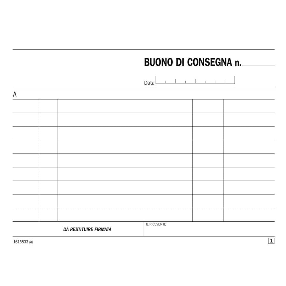 Blocco buoni di consegna data ufficio 11,5x16,5 cm - 33x3 copie autoricalcanti DU161583300