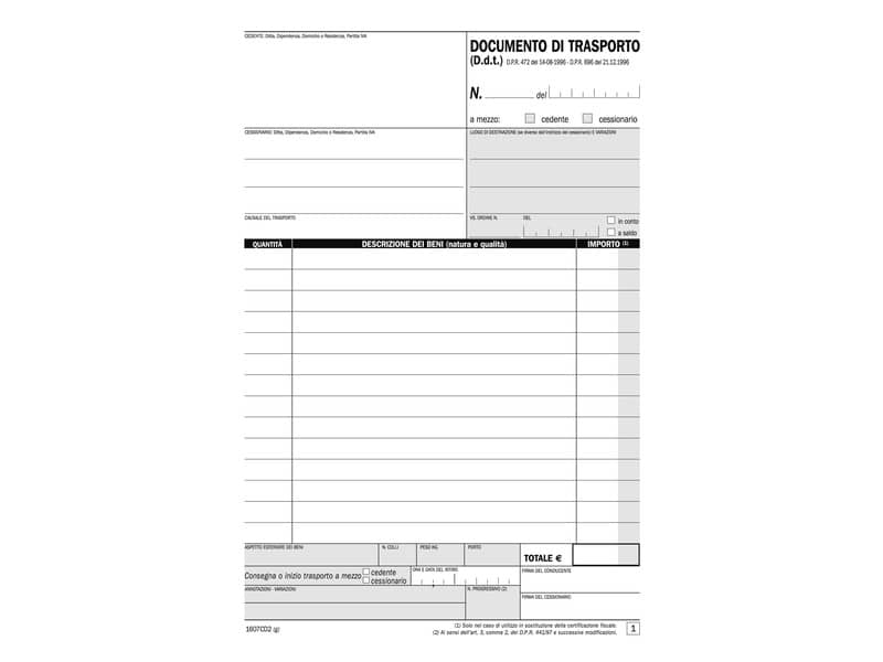 Blocco DDT autoricalcanti data ufficio A5 50x2 copie autoricalcanti DU1607CD200