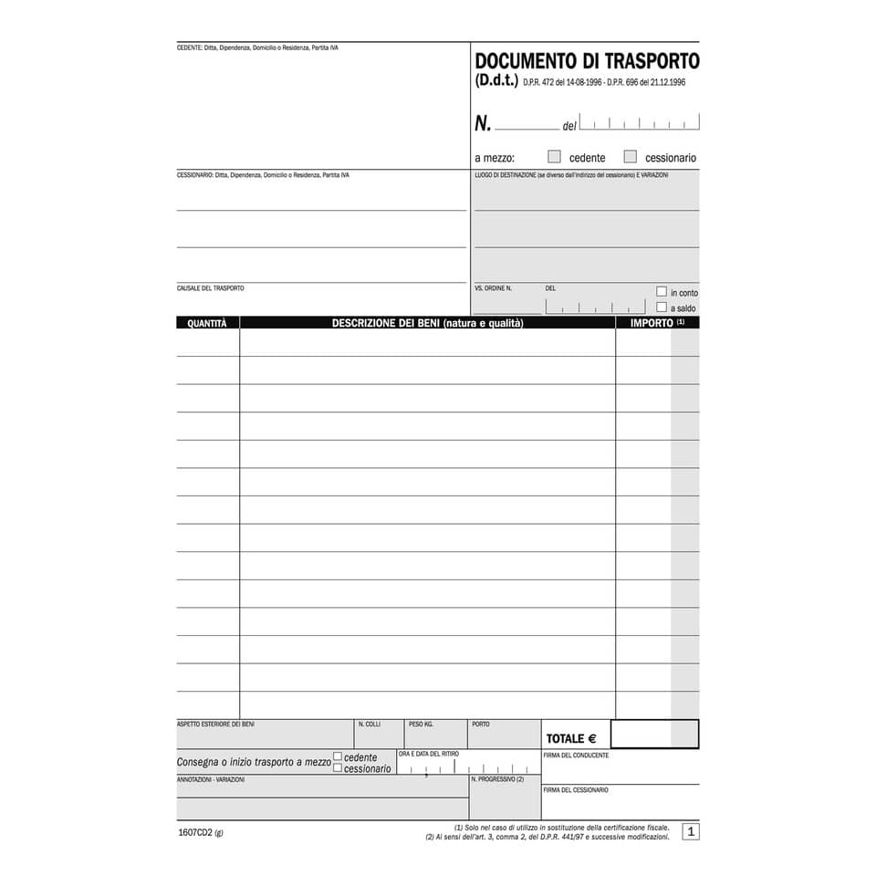 Blocco DDT autoricalcanti data ufficio A5 50x2 copie autoricalcanti DU1607CD200