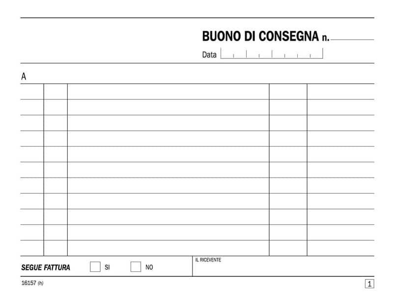 Blocco buoni di consegna data ufficio 11,5x16,5 cm - 50x2 copie autoricalcanti DU161570000