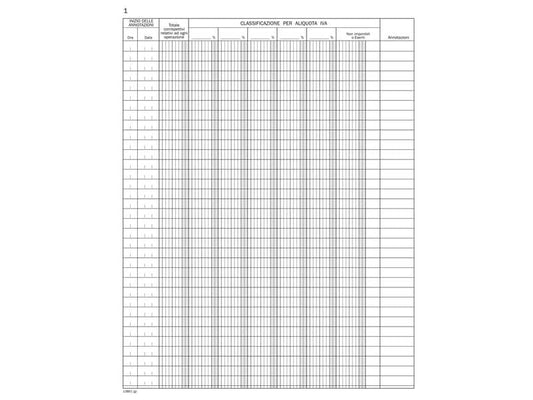 Registro corrispettivi registratori di cassa data ufficio - 48 fogli 31x24,5 cm DU138610000