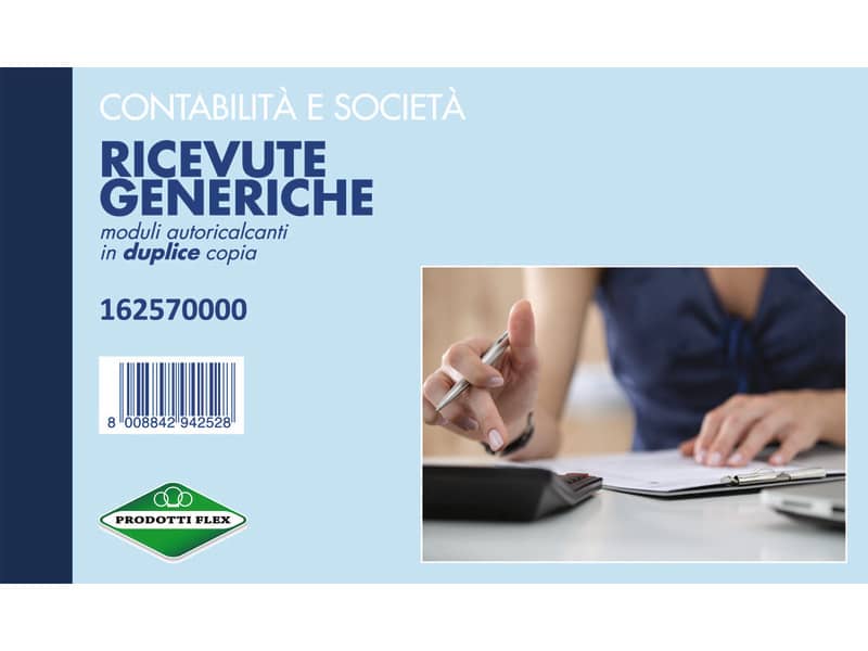 Blocco Ricevute generiche Flex 10x16,8 cm - 50x2 copie autoricalcanti DU162570000