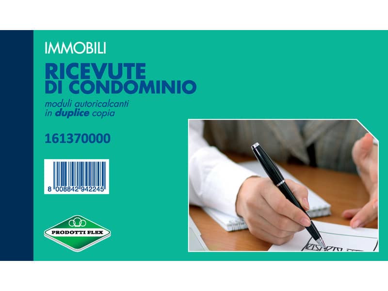 Blocco ricevute di condominio data ufficio 10x16,8 cm - 50x2 copie autoricalcanti - DU161370000