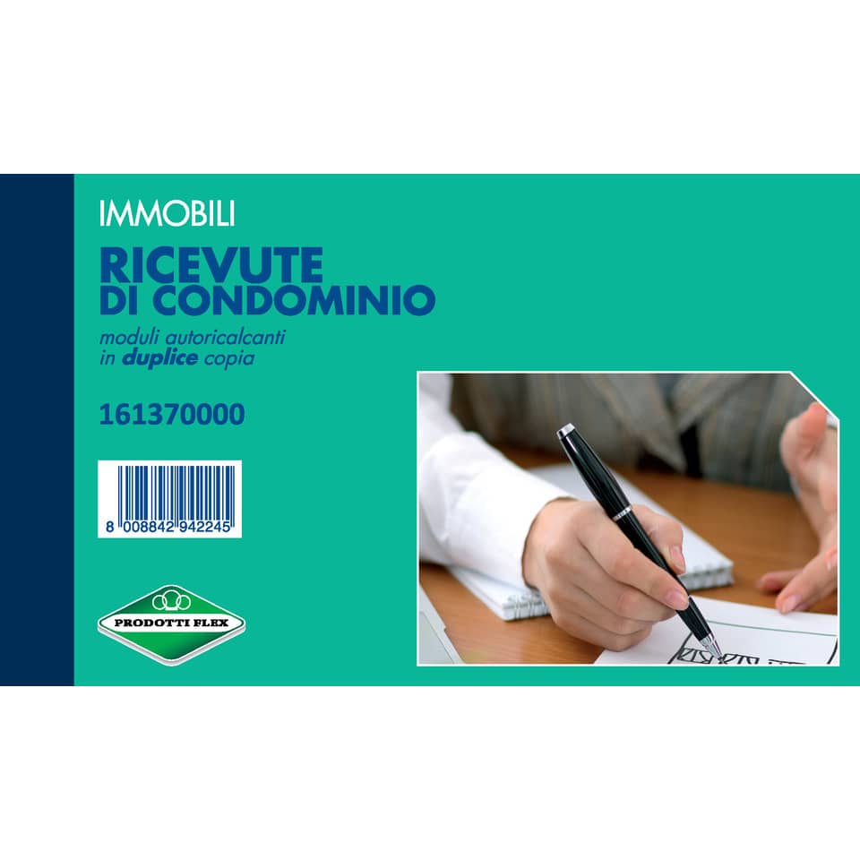 Blocco ricevute di condominio data ufficio 10x16,8 cm - 50x2 copie autoricalcanti - DU161370000