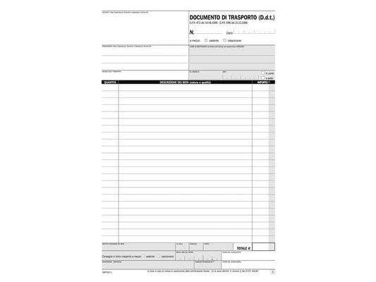 Blocco DDT autoricalcanti data ufficio A4 50x2 copie autoricalcanti DU1687CD200