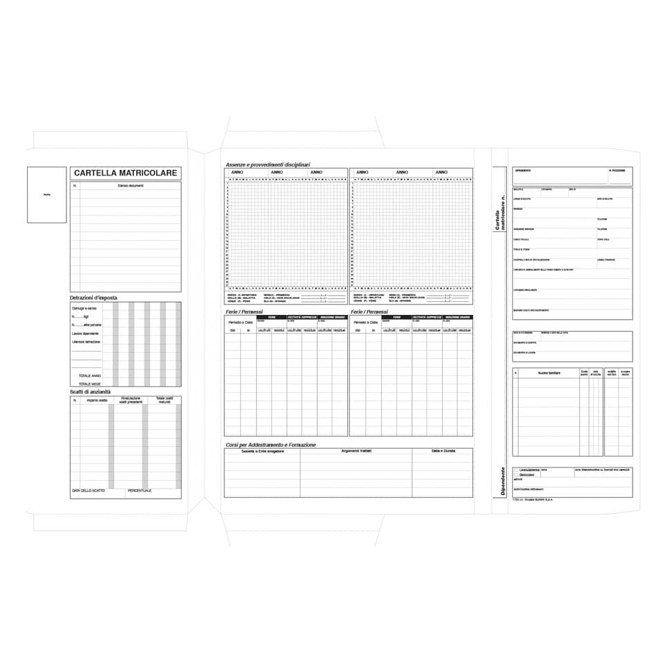 Cartellina matricolare del dipendente data ufficio 32,5x25,5 cm conf. 50 pezzi DU175500000