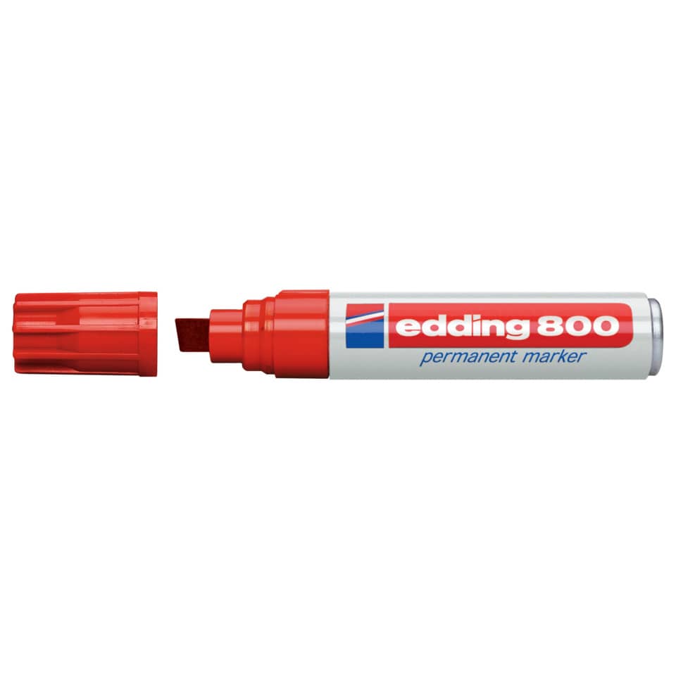 Marcatore permanente edding 800 punta scalpello 4-12 mm rosso 4-800002