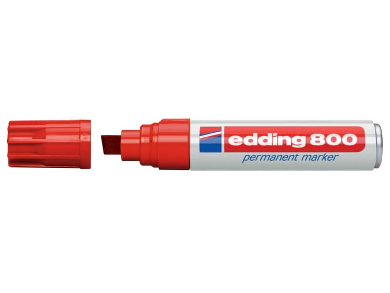 Marcatore permanente edding 800 punta scalpello 4-12 mm rosso 4-800002