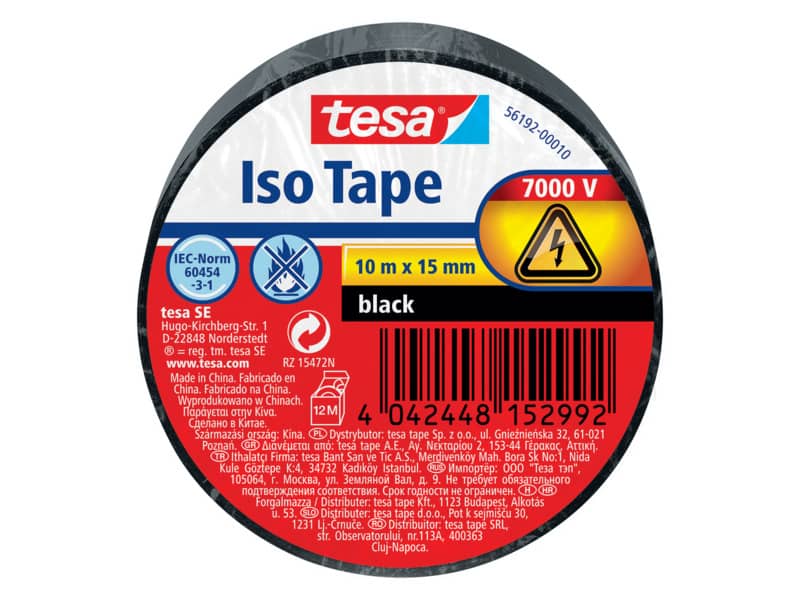 Nastro isolante tesa autoestinguente 15 mm x 10 m nero 56192-00010-22