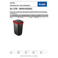 Cestino gettacarte Rotho con coperchio basculante nero/rosso - 50 l F600027