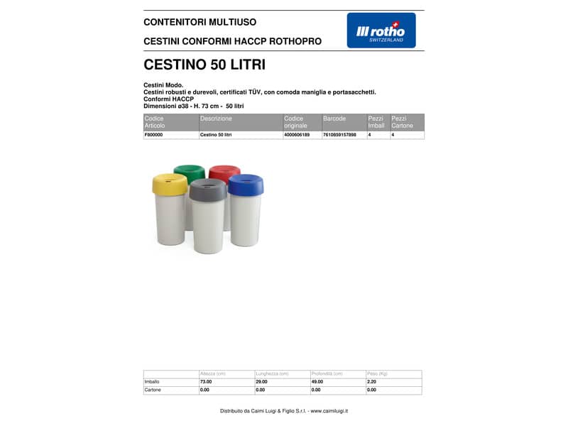 Cestino Rotho MODO per differenziata - ø38 cm. grigio F800000