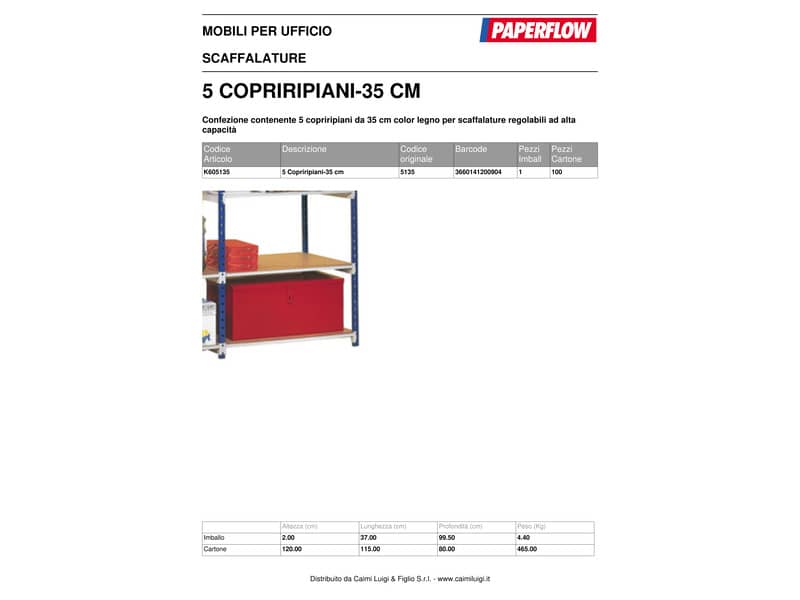 Ripiani per scaffalatura Paperflow RANG'ECO beige conf. 5 pezzi - K605135