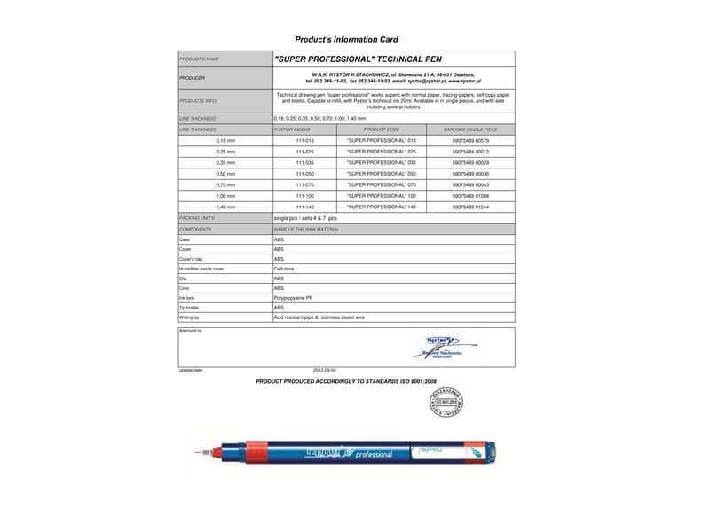 Penna a china KOH-I-NOOR tratto 0,1 mm DH1101