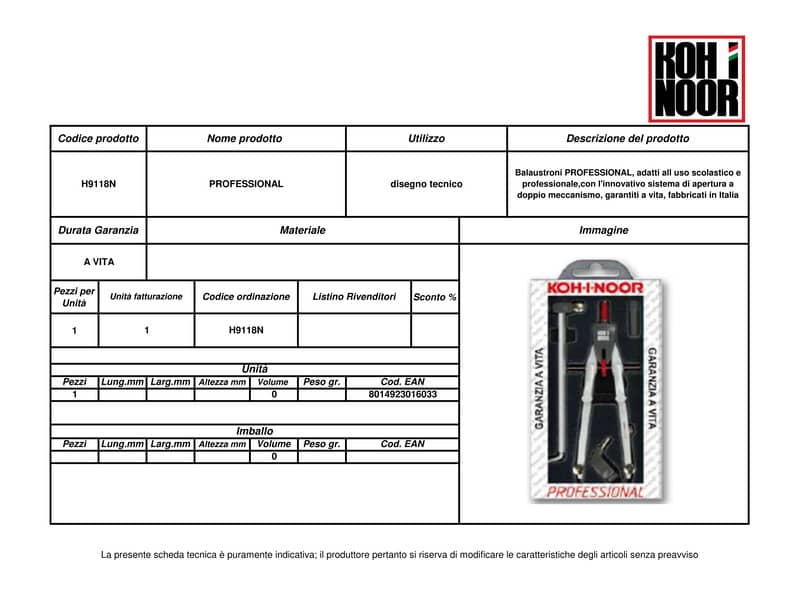Balaustrone KOH-I-NOOR zama 170/300 mm  H91148N