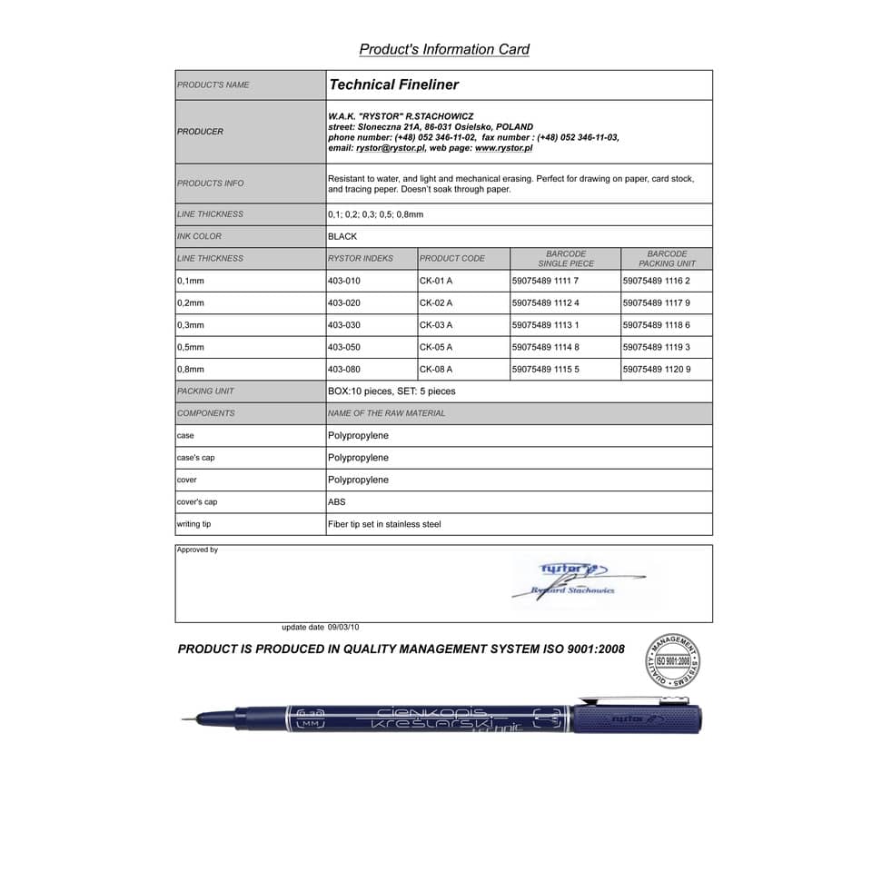 Penna punta in fibra KOH-I-NOOR tratto 0,8 mm DH2108