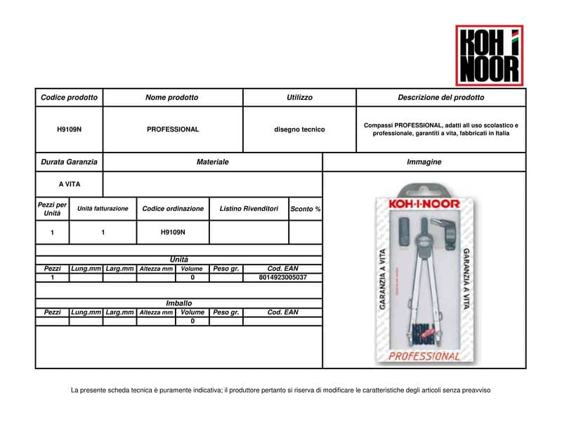 Compassiera 3 pezzi KOH-I-NOOR zama 2 aste snodate H9109N