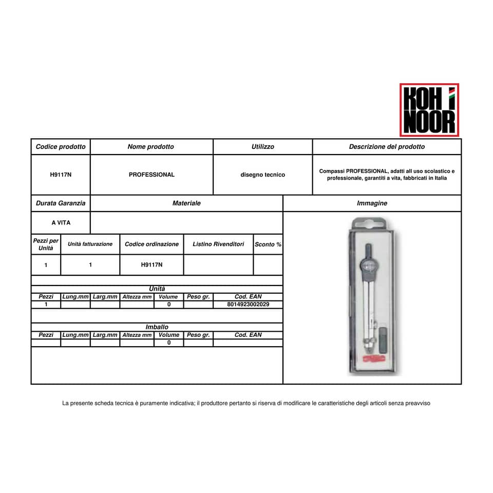 Compasso KOH-I-NOOR zama 138mm  H9117N