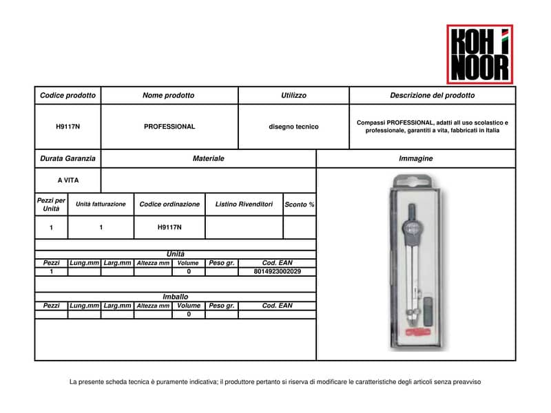 Compasso KOH-I-NOOR zama 138mm  H9117N