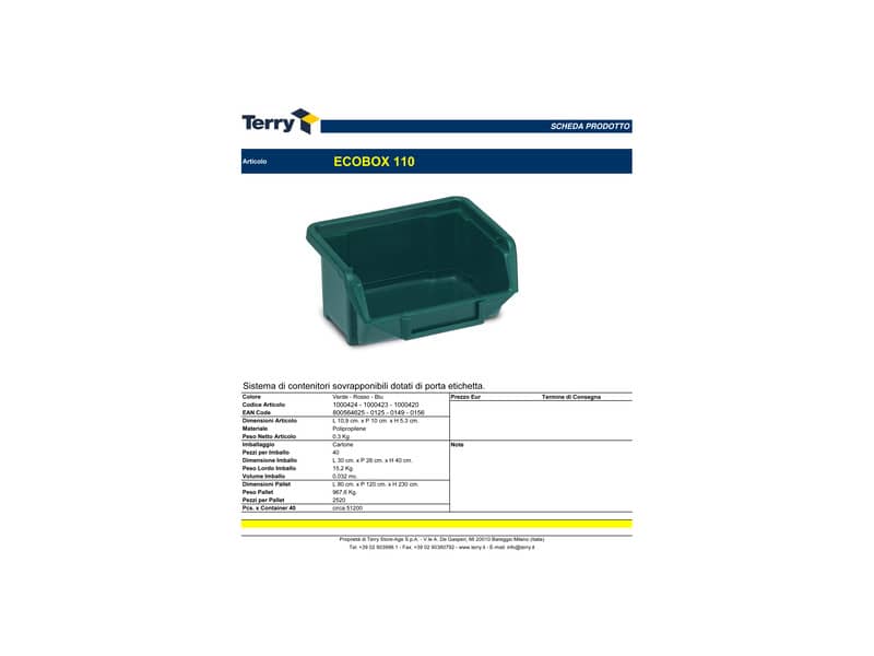 Contenitore sovrapponibile Terry Eco Box 110 blu - 10,9x10x5,3 cm 1000420