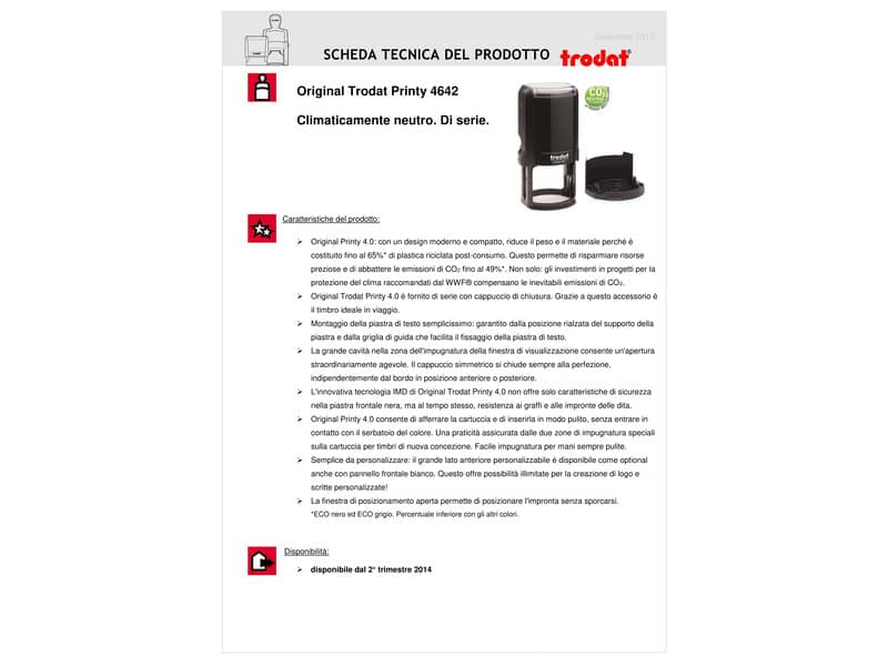 Timbro di testo TRODAT PRINTY 4642 in plastica Ø 42 nero - 166684