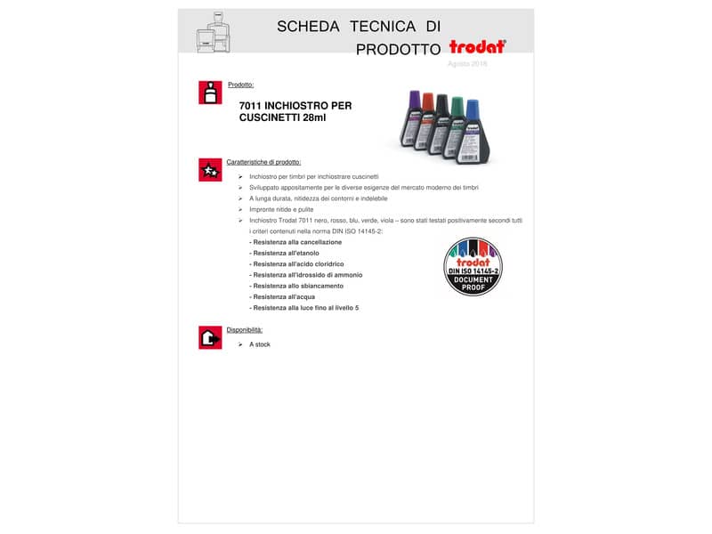 Inchiostro per timbri 7011 TRODAT 28 ml rosso 55885