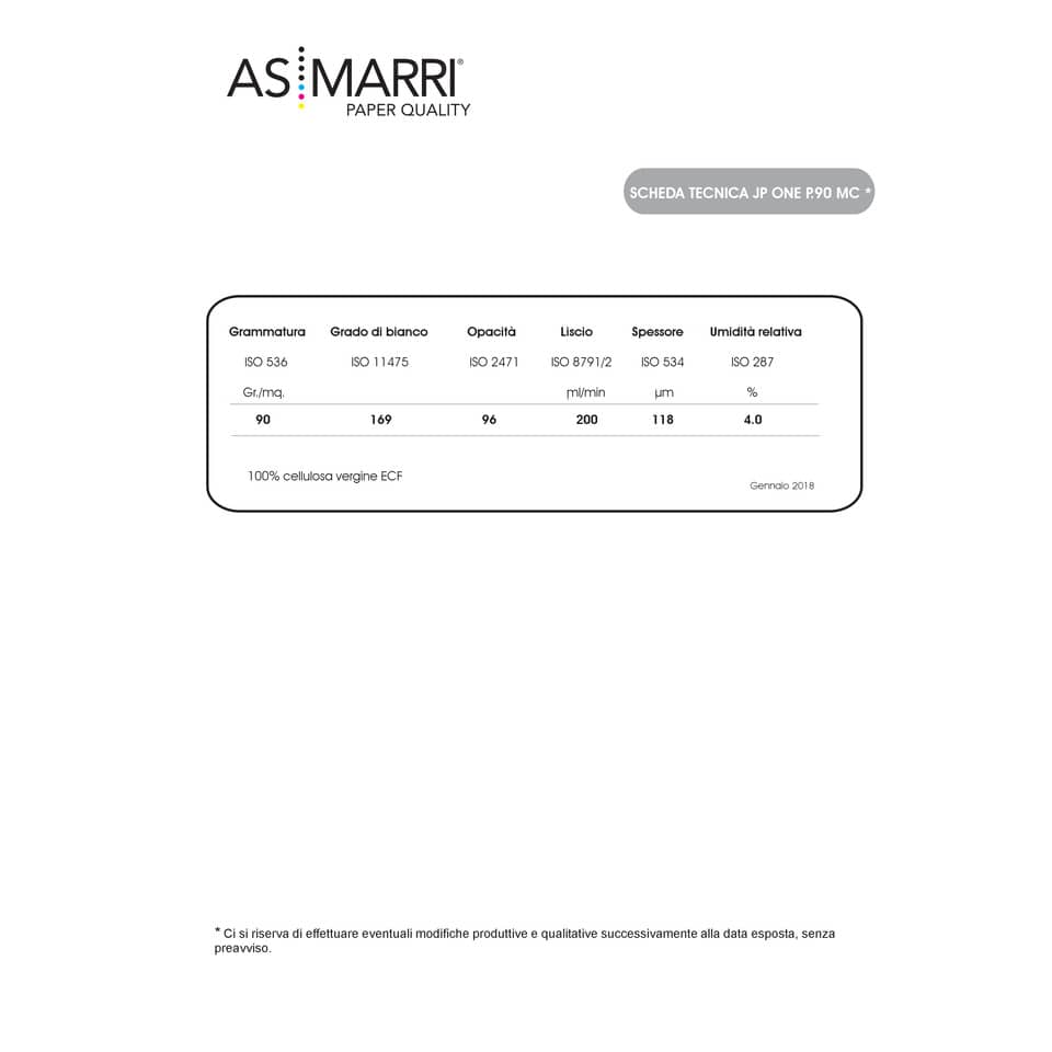 Carta plotter JP ONE finitura opaca 106,7 cm x 50 mt 90 g/m² conf. da 4 rotoli - 9292