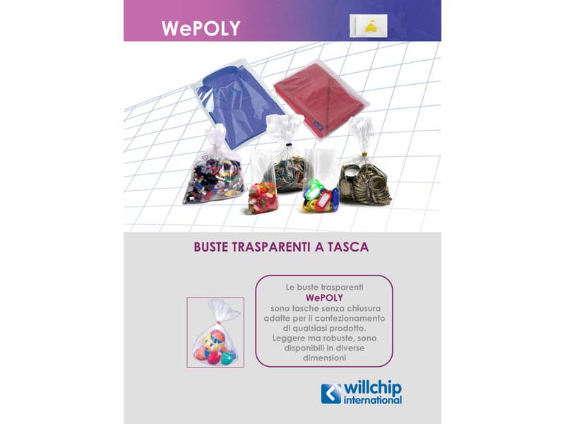 Buste trasparenti senza grip WePoly f.to 35x45 cm trasparente conf. da 1000 buste - P350450