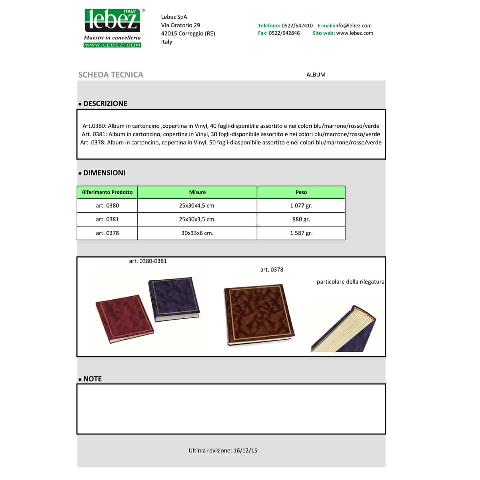 Album portafoto Lebez blu  0380-BL