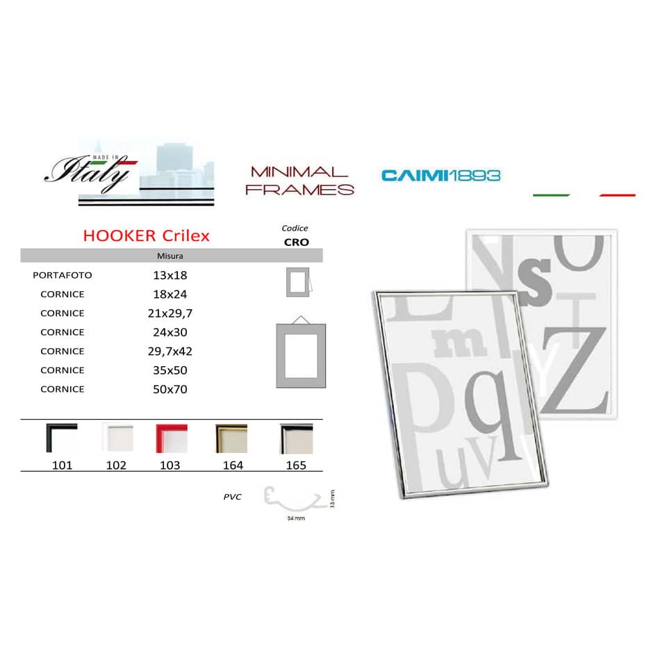 Cornice Methodo Hooker Crilex da parete A4 oro K980164