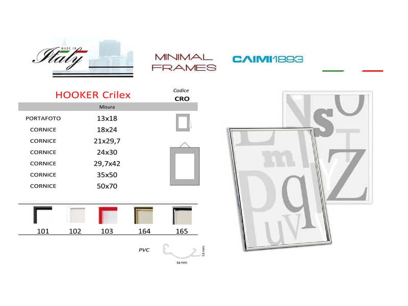 Cornice Methodo Hooker Crilex da parete A4 bianco K980102