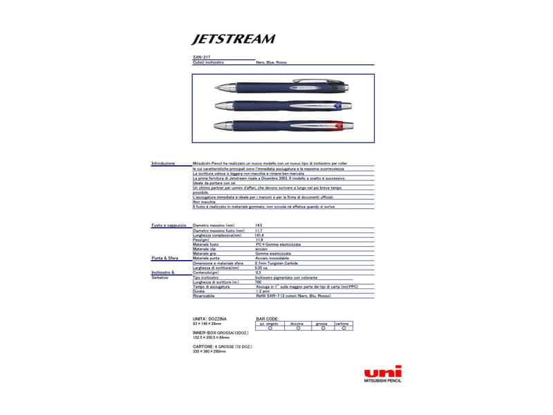 Penna roller a scatto Uni Jetstream 0,7 mm nero M SXN217 N