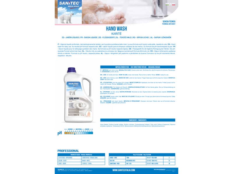 Sapone liquido mani SANITEC 5 Kg  1050