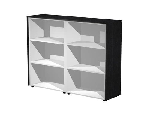 Mobile a giorno medio Artexport Flora doppio 163x43x119,8 cm top e fianchi nero venato frassino - 935C/8