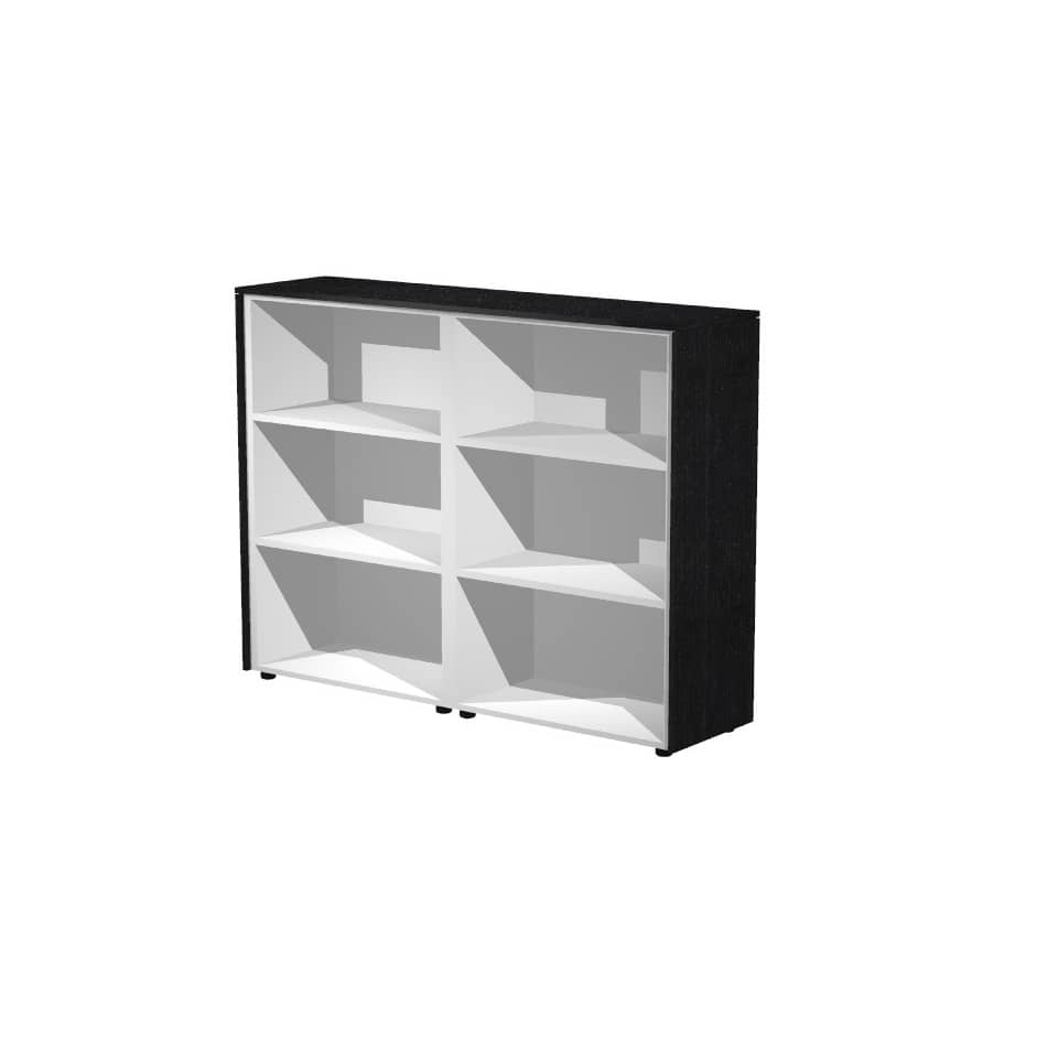 Mobile a giorno medio Artexport Flora doppio 163x43x119,8 cm top e fianchi nero venato frassino - 935C/8