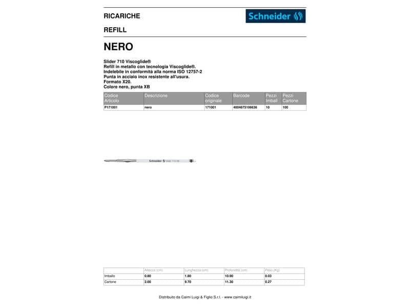Refill Schneider Slider 710 nero  171001