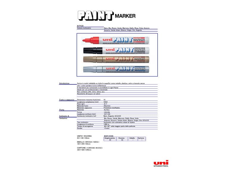 Marcatore permanente PAINT punta tonda 2,8 mm ROSSO M PX20 R