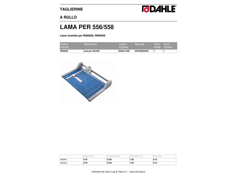 Lama ricambio Dahle per taglierine 556-558 grigio R000648