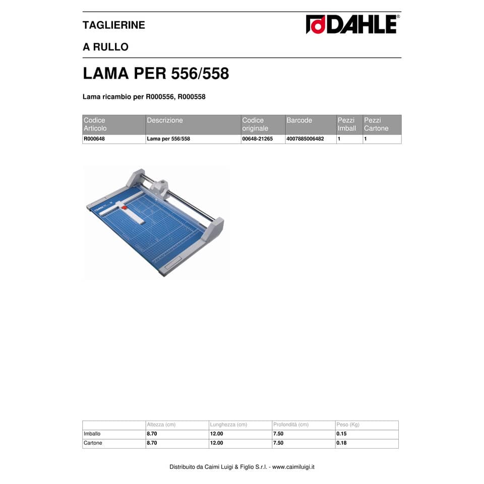 Lama ricambio Dahle per taglierine 556-558 grigio R000648