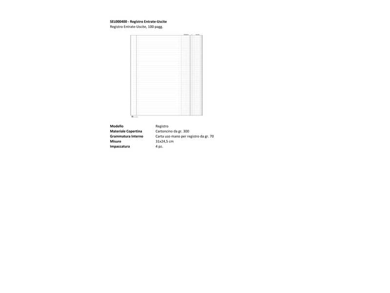 Registro Entrate-uscite Semper 96 pagg. 31x24,5 cm SEL000400