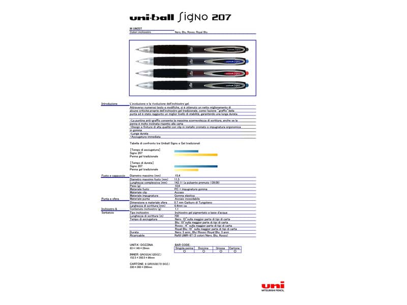 Penna a sfera a inchiostro gel SIGNO 0,7 mm rosso M UM207 R