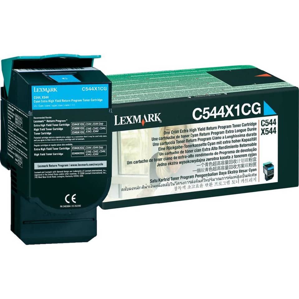 Toner altissima resa return program Lexmark ciano C544X1CG