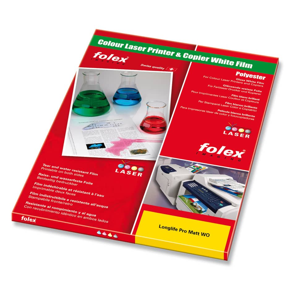 Film antistrappo Folex Longlife Pro Matt WO poliestere bianco opaco 0,115 mm A3 Conf. 50 pezzi - 29738.115.43100