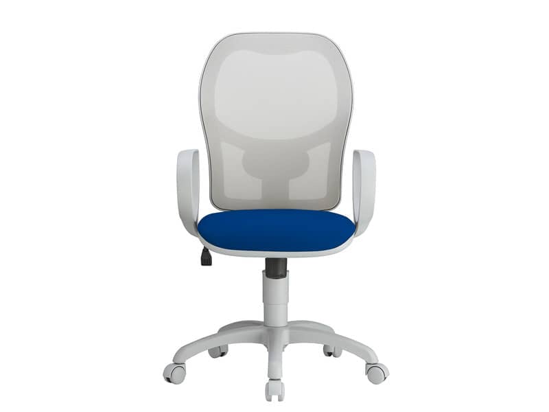 Sedia operativa girevole Unisit Hubble Grafix HUHUGR - schienale in rete - rivestimento Eco  blu - HUHUGR/EB