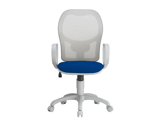 Sedia operativa girevole Unisit Hubble Grafix HUHUGR - schienale in rete - rivestimento Eco  blu - HUHUGR/EB